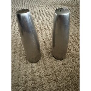 Vintage Dansk Set of 2 Salt + Pepper Shakers Designs Denmark MCM Steel